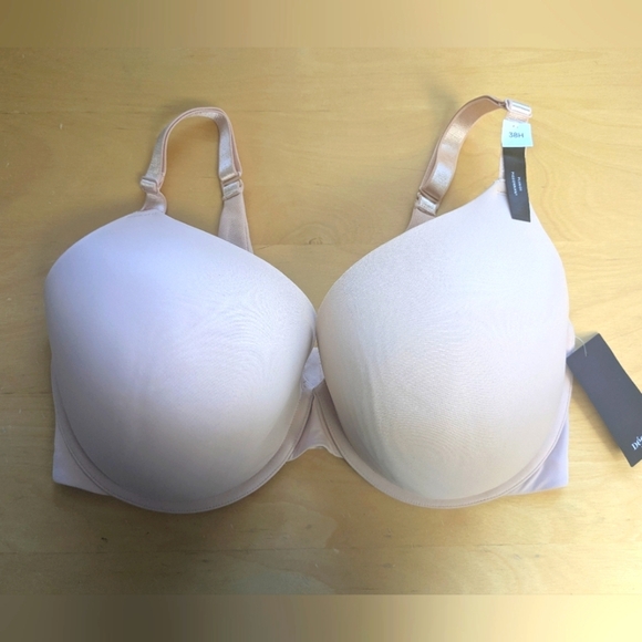 NWT DÉESSE Addition Elle Bra Size 38H Beige/Pink Color Plunge Bra - Picture 2 of 12